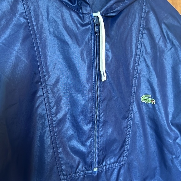 Vintage IZOD LACOSTE Anorak Jacket Hooded Half-Zip Windbreaker in Navy| Men's S - Picture 5 of 9